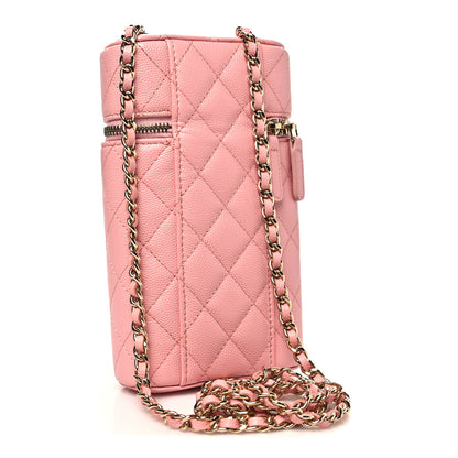 Chanel Caviar Quilted Phone Holder With Chain Pink 3 of 10