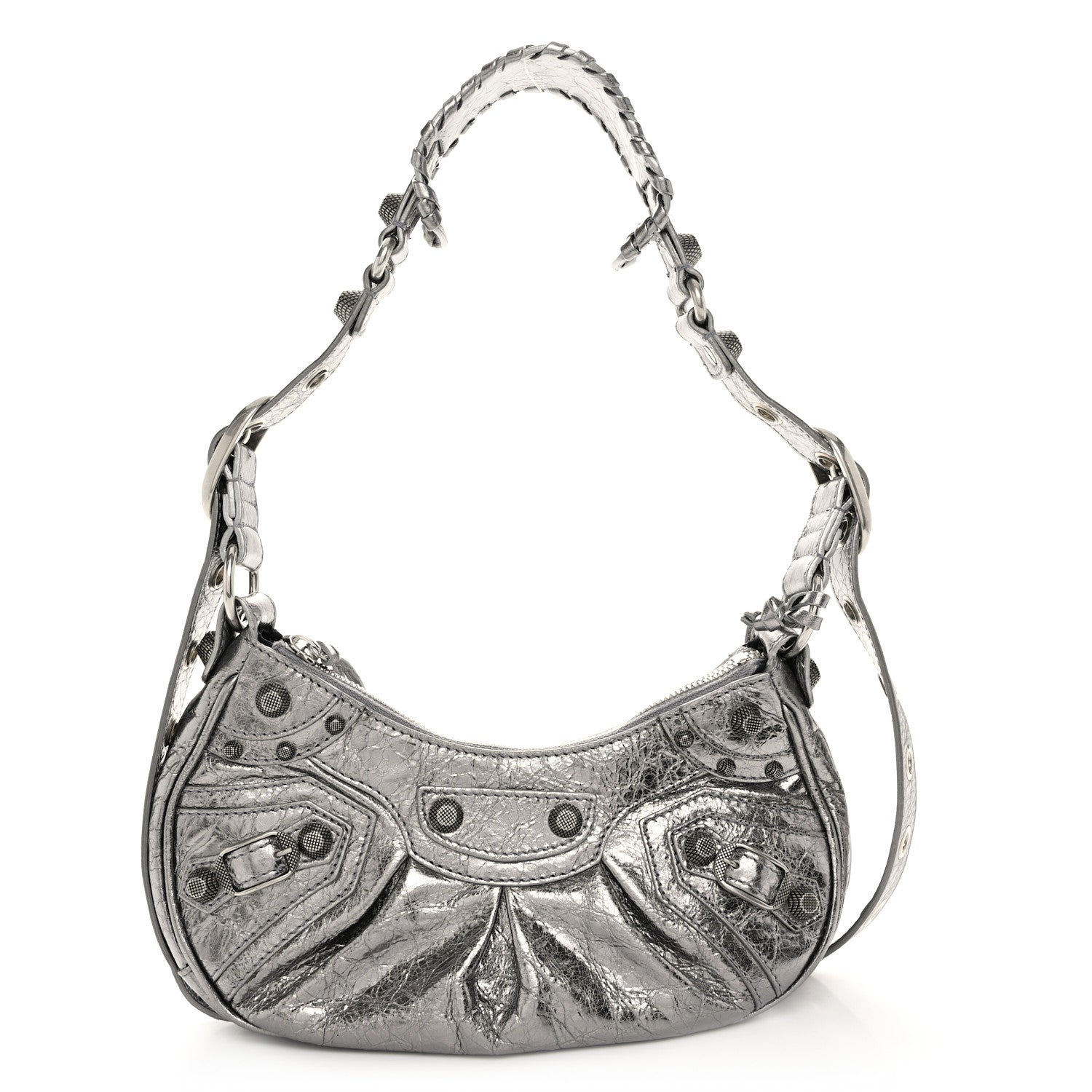 Balenciaga Metallic Agneau Arena Le Cagole Shoulder Bag XS Silver 1 of 11