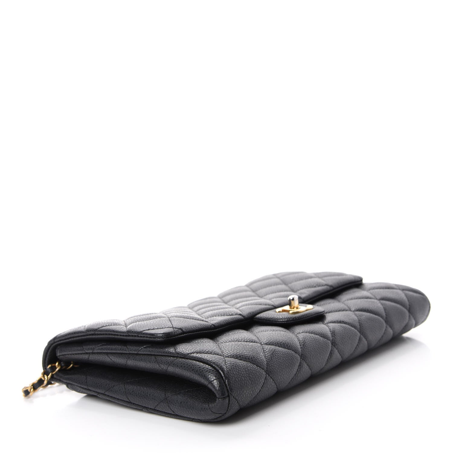 Chanel Caviar Quilted Clutch With Chain Flap Black 4 of 11
