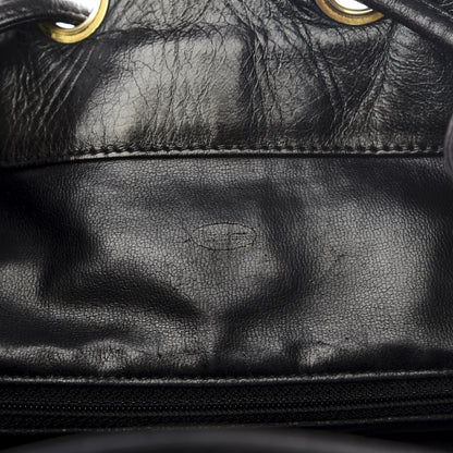 Chanel Lambskin Quilted Drawstring Backpack Black 7 of 8