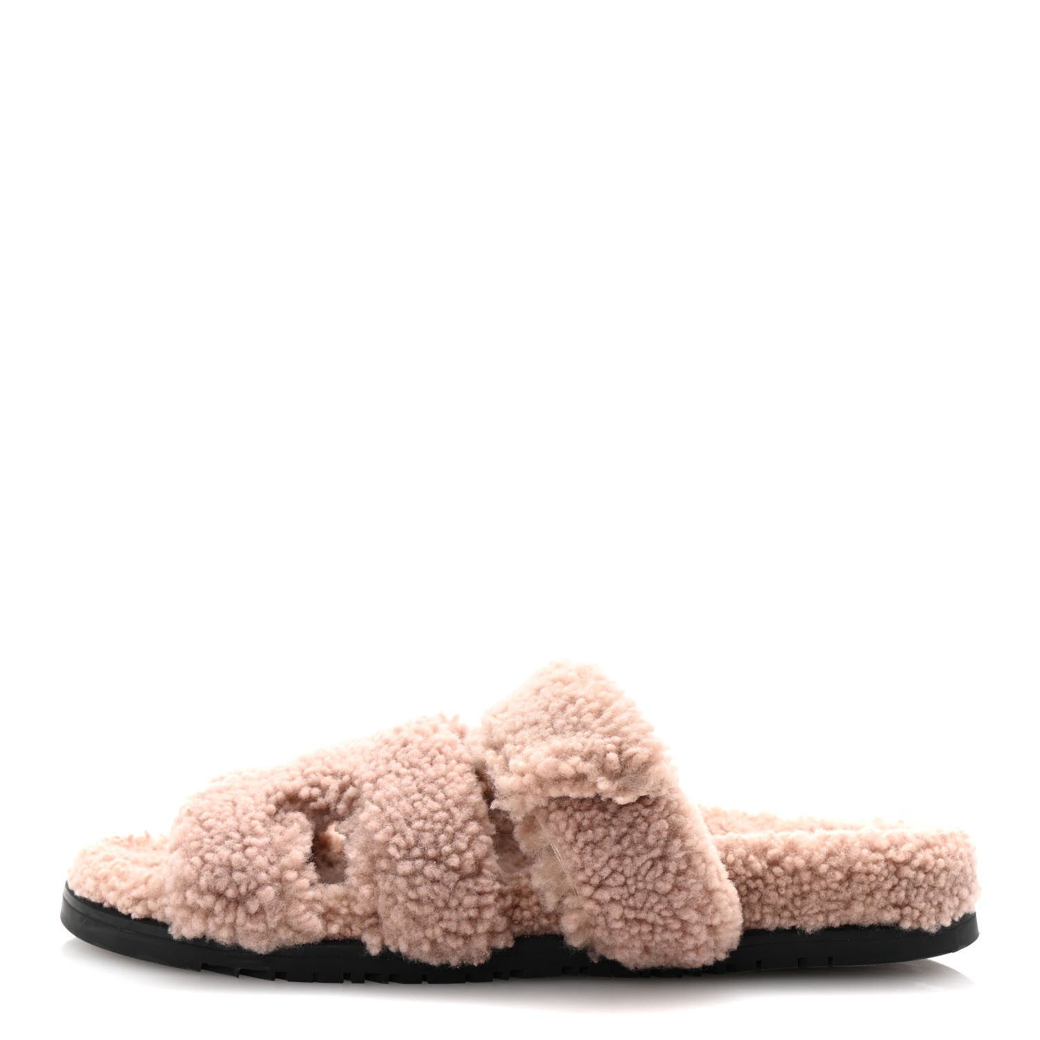 Hermes Woolskin Womens Chypre Sandals 40 Bois De Santal 1 of 9