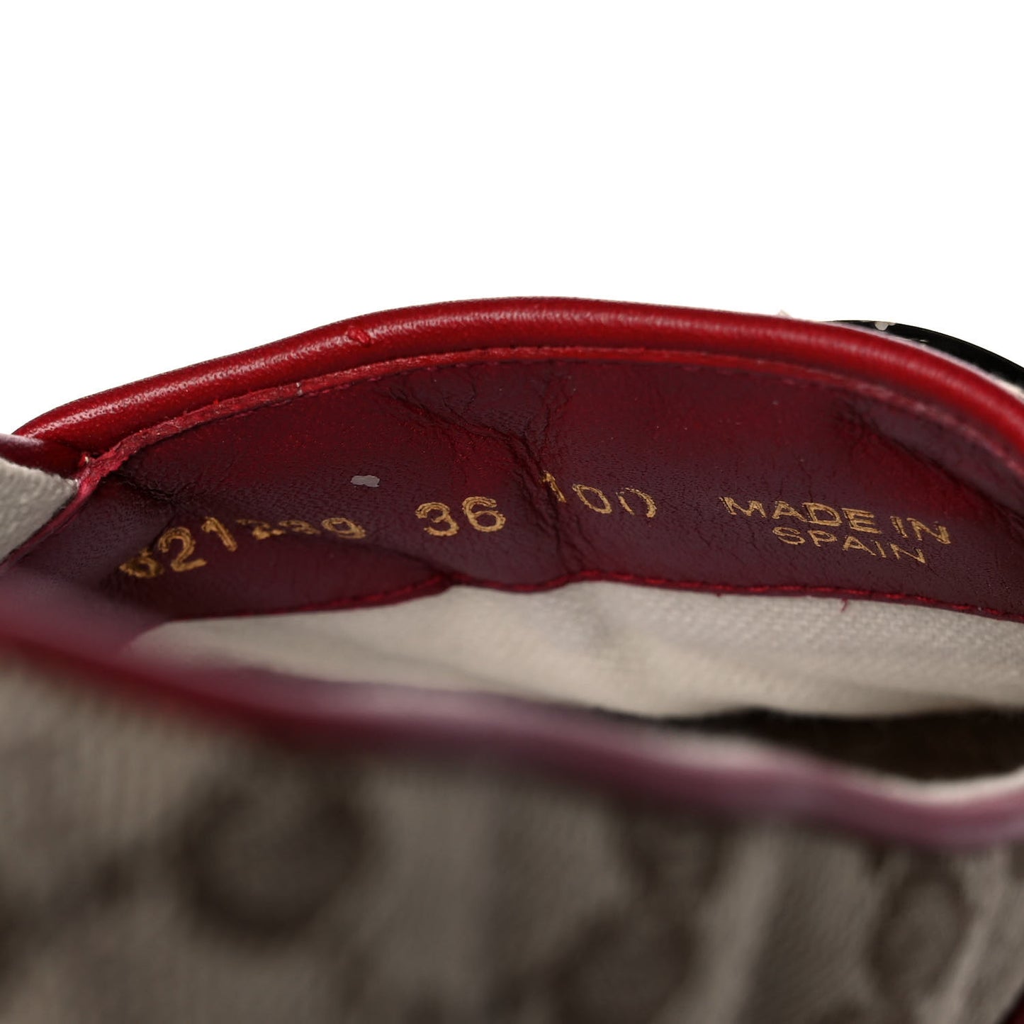 Monogram Matelasse Diagonal GG Marmont Espadrilles 36 Beige New Cherry Red