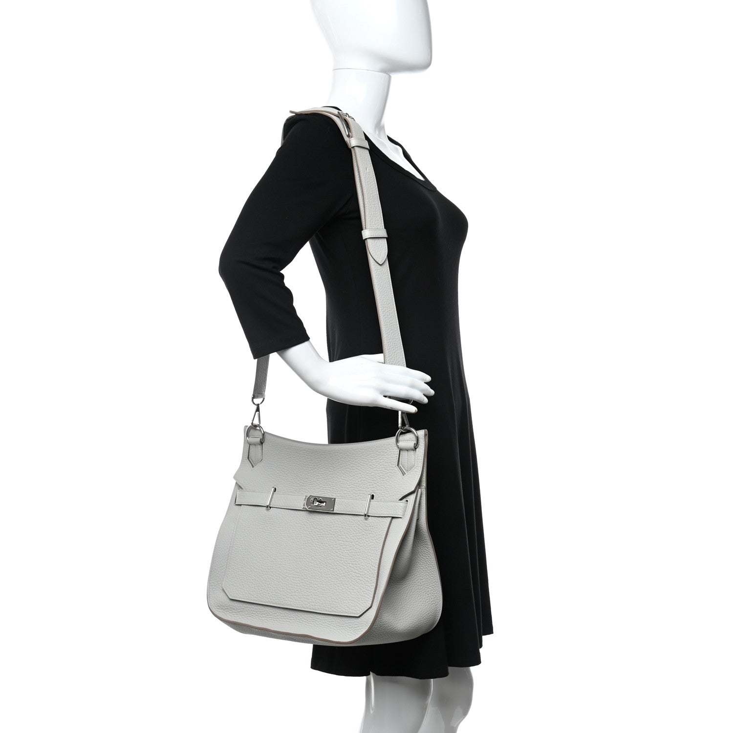 Hermes Taurillon Clemence Jypsiere 37 Gris Perle 2 of 11