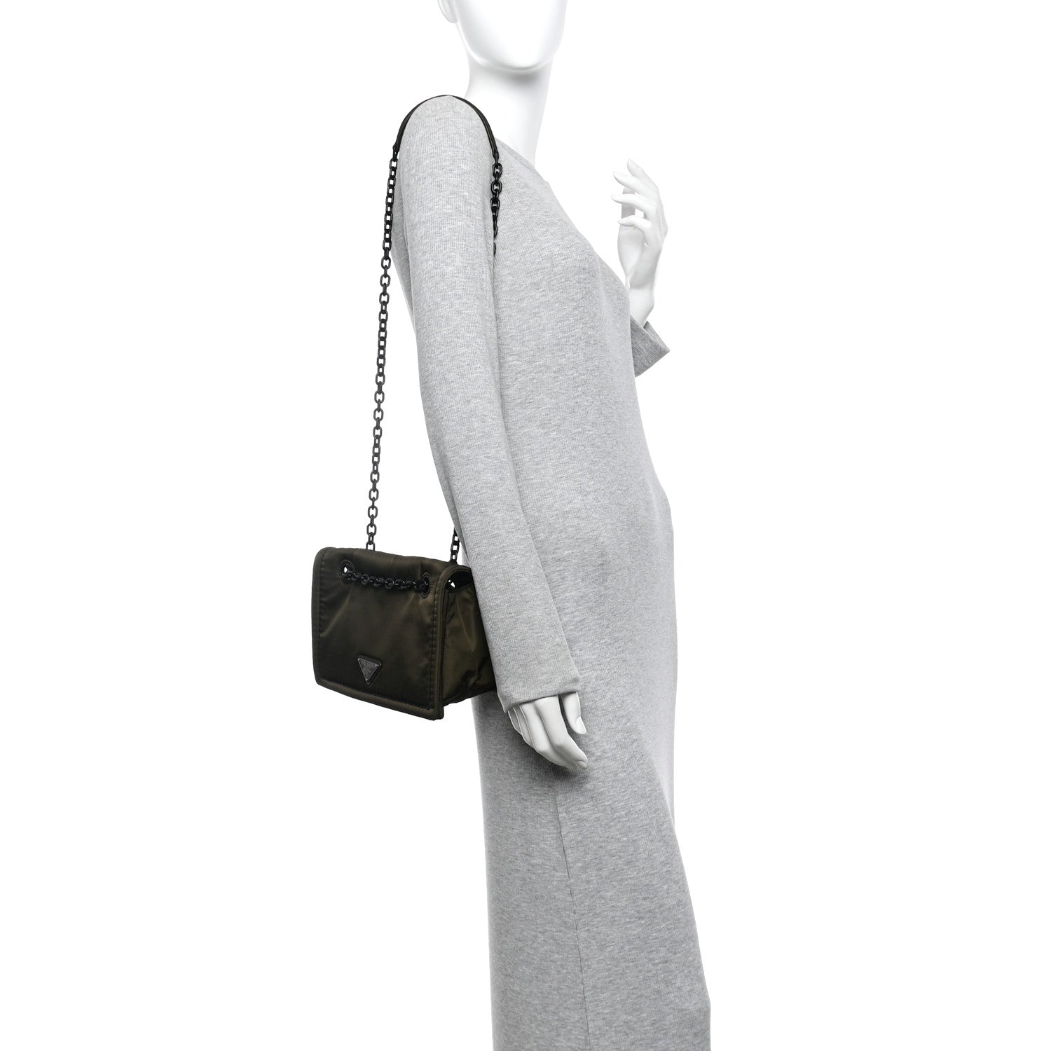 Prada Nylon Tessuto Chain Shoulder Bag Mimetico 2 of 10