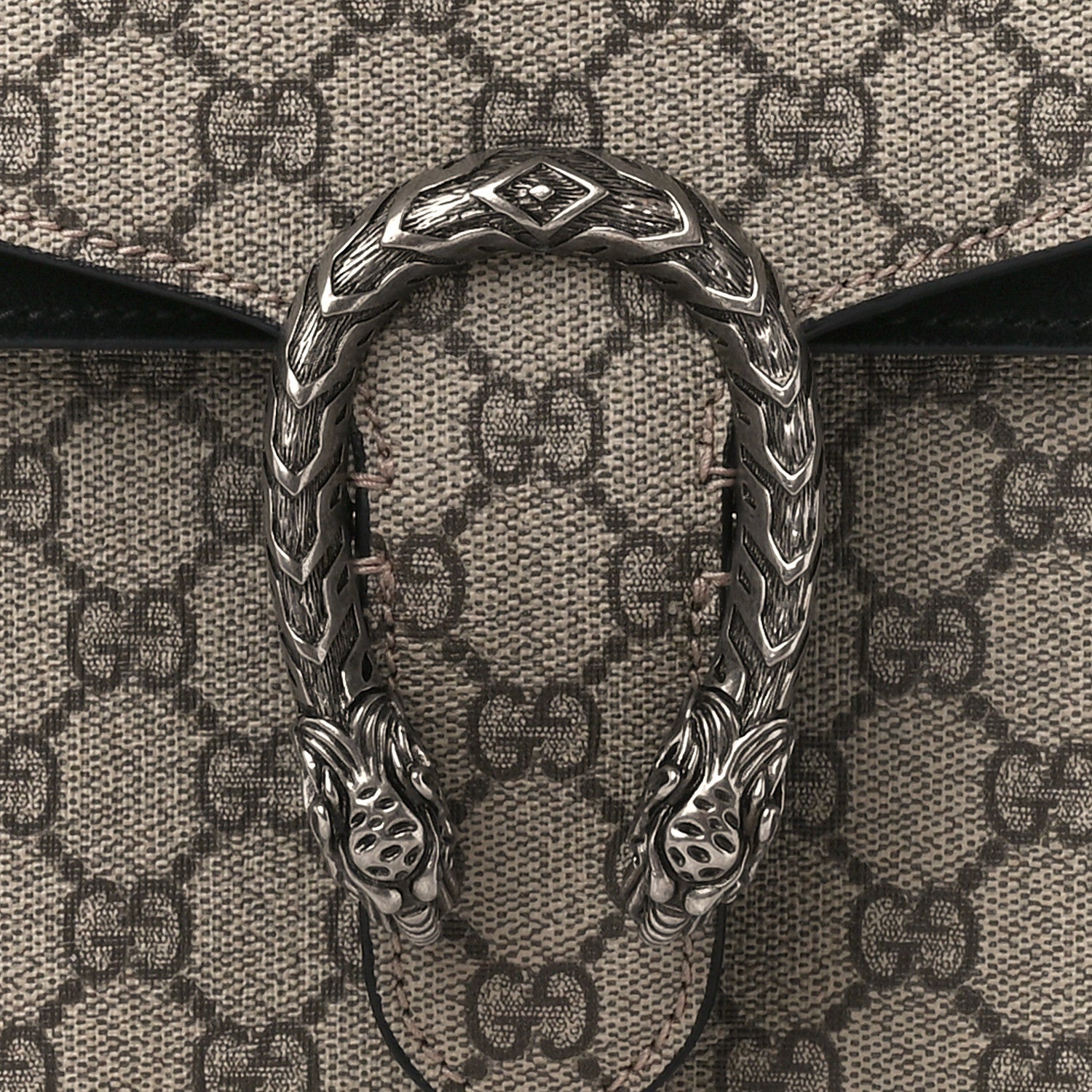 Gucci GG Supreme Monogram Medium Dionysus Shoulder Bag Black 8 of 10