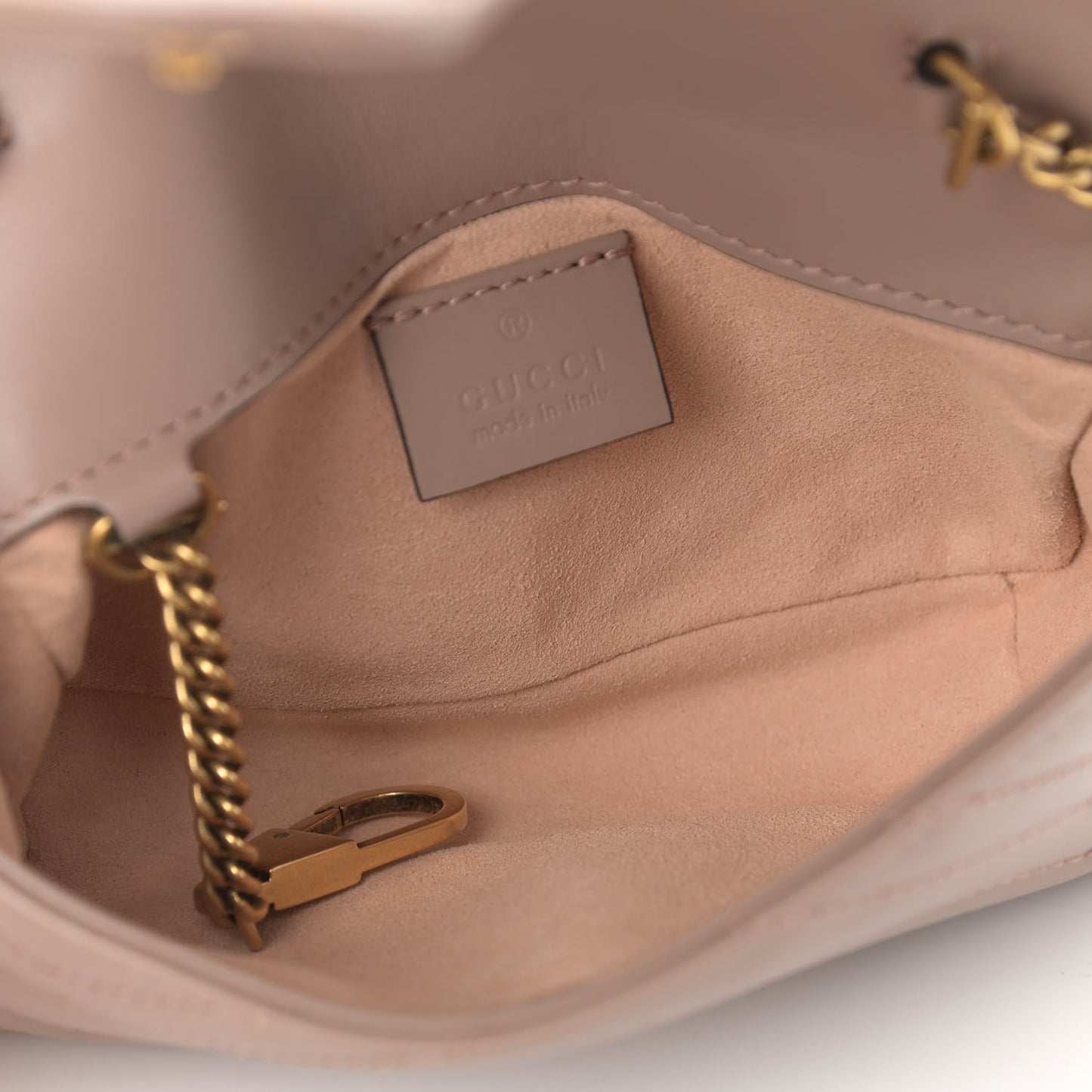 Calfskin Matelasse Super Mini GG Marmont Shoulder Bag Porcelain Rose