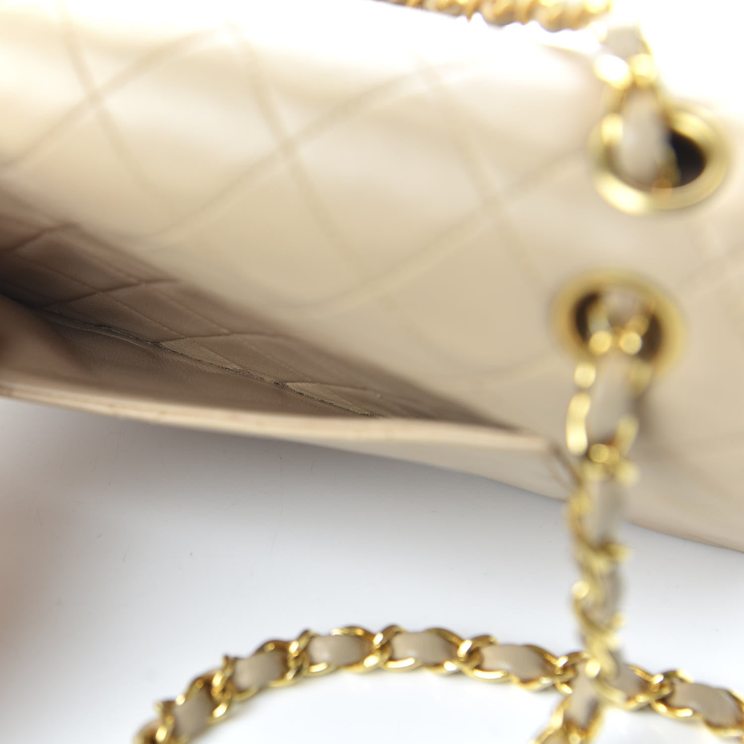 Chanel Lambskin Quilted Medium Double Flap Beige 12 of 14