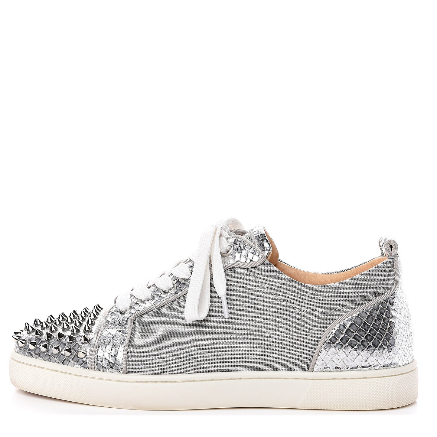 Metallic Louis Junior Spikes Flat Sneakers 41 Silver