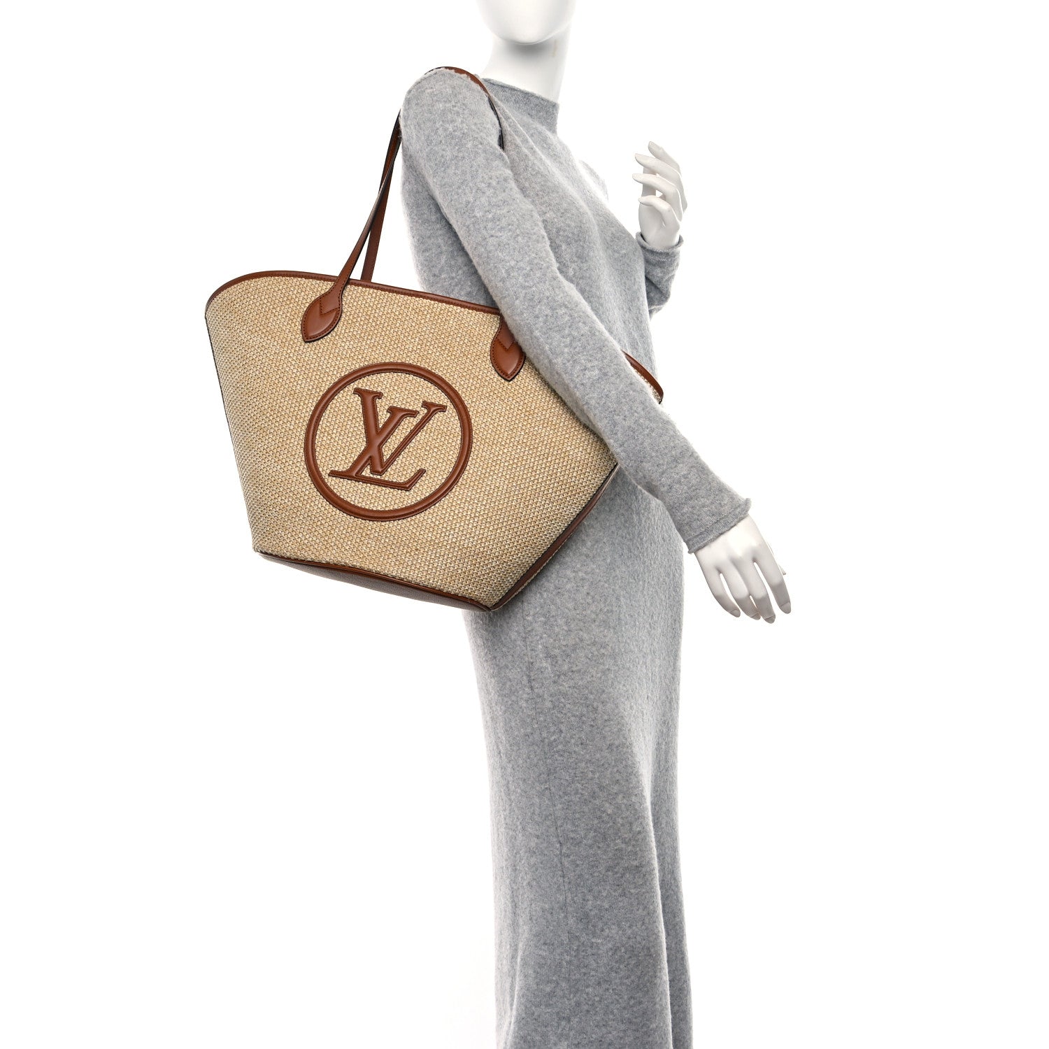 Louis Vuitton Raffia Saint Jacques Tote Caramel 2 of 9