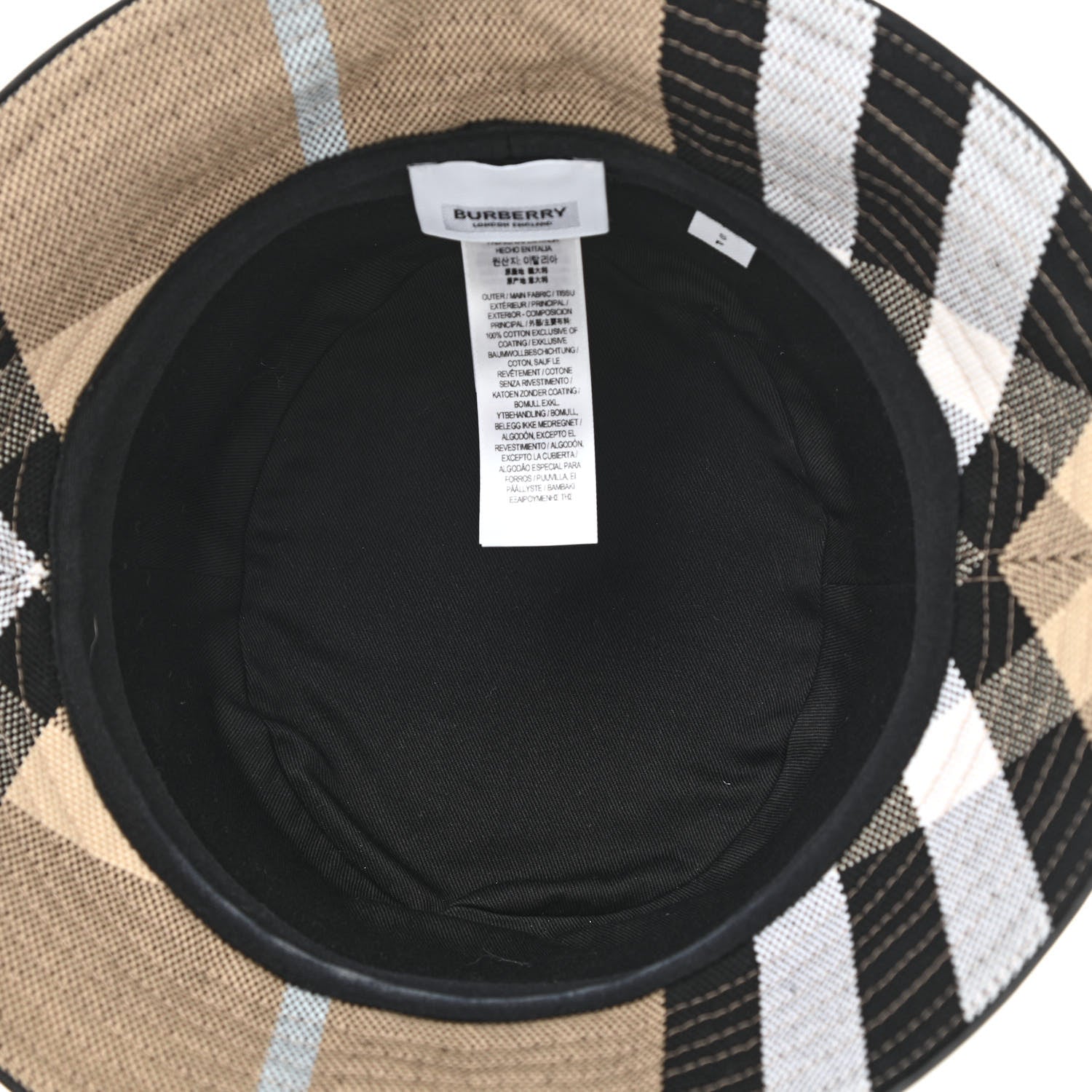 Burberry Cotton Canvas Giant Check Bucket Hat S Dusty Sand 7 of 10
