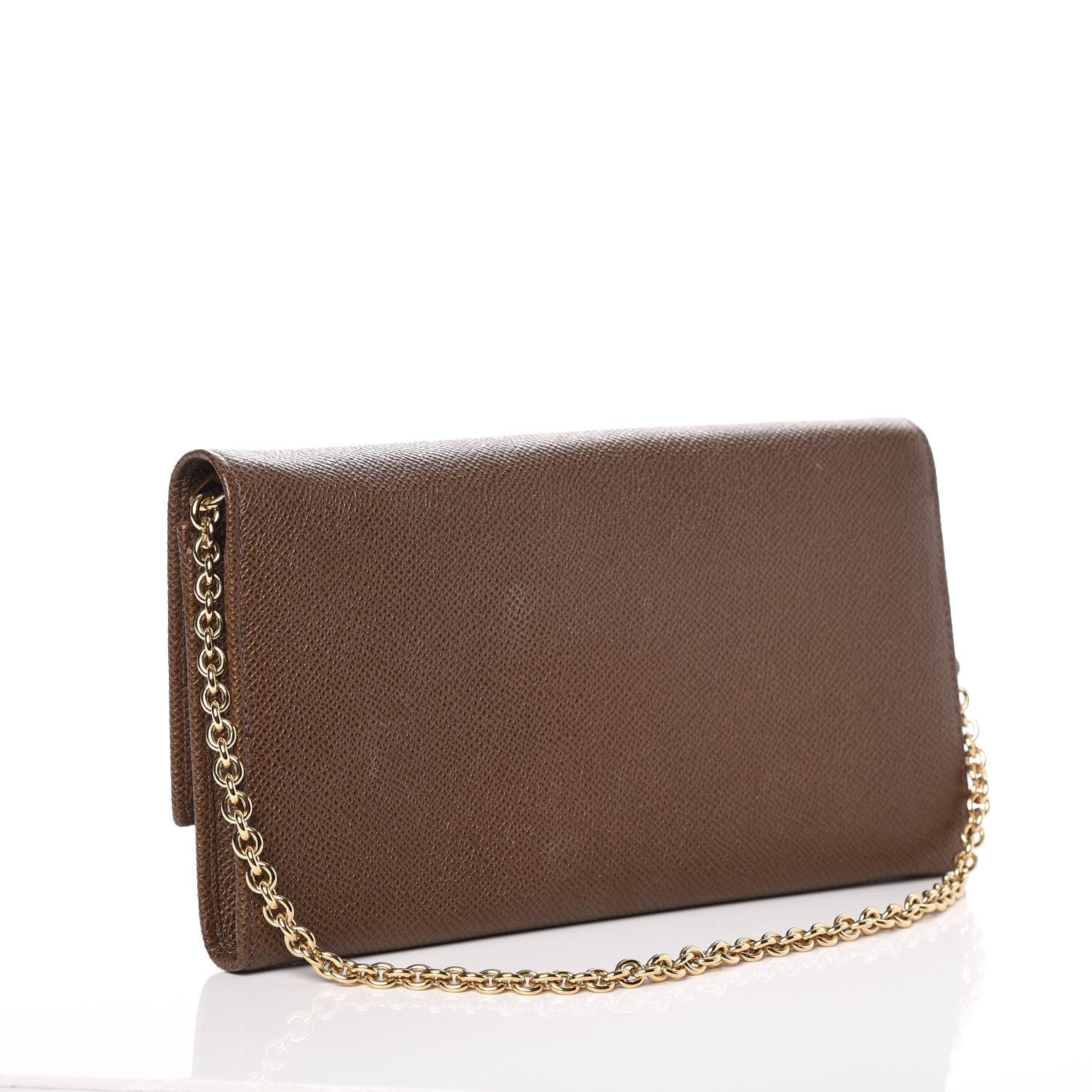 Dolce & Gabbana Dauphine Chain Flap Clutch Brown 3 of 12