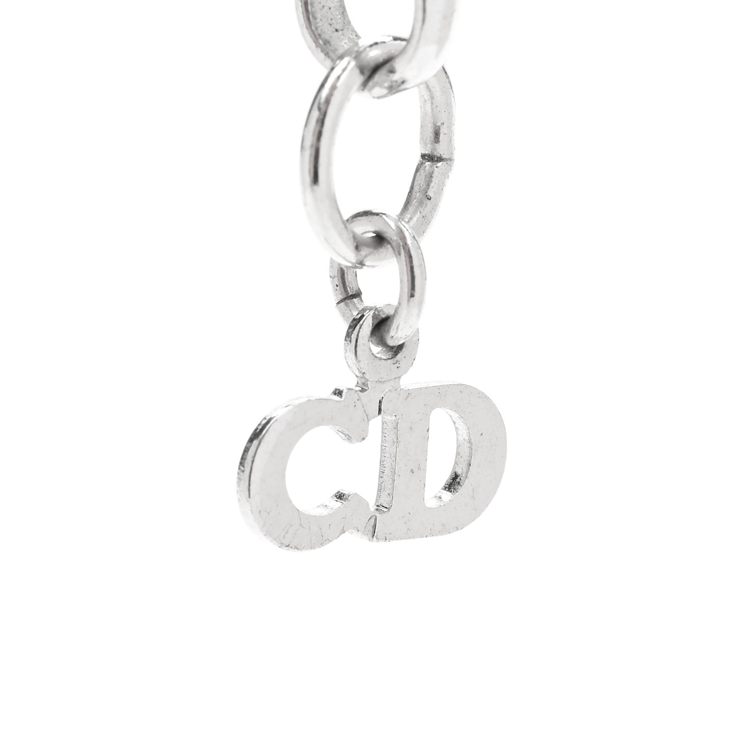 Lambskin Dior Logo Choker Necklace Black