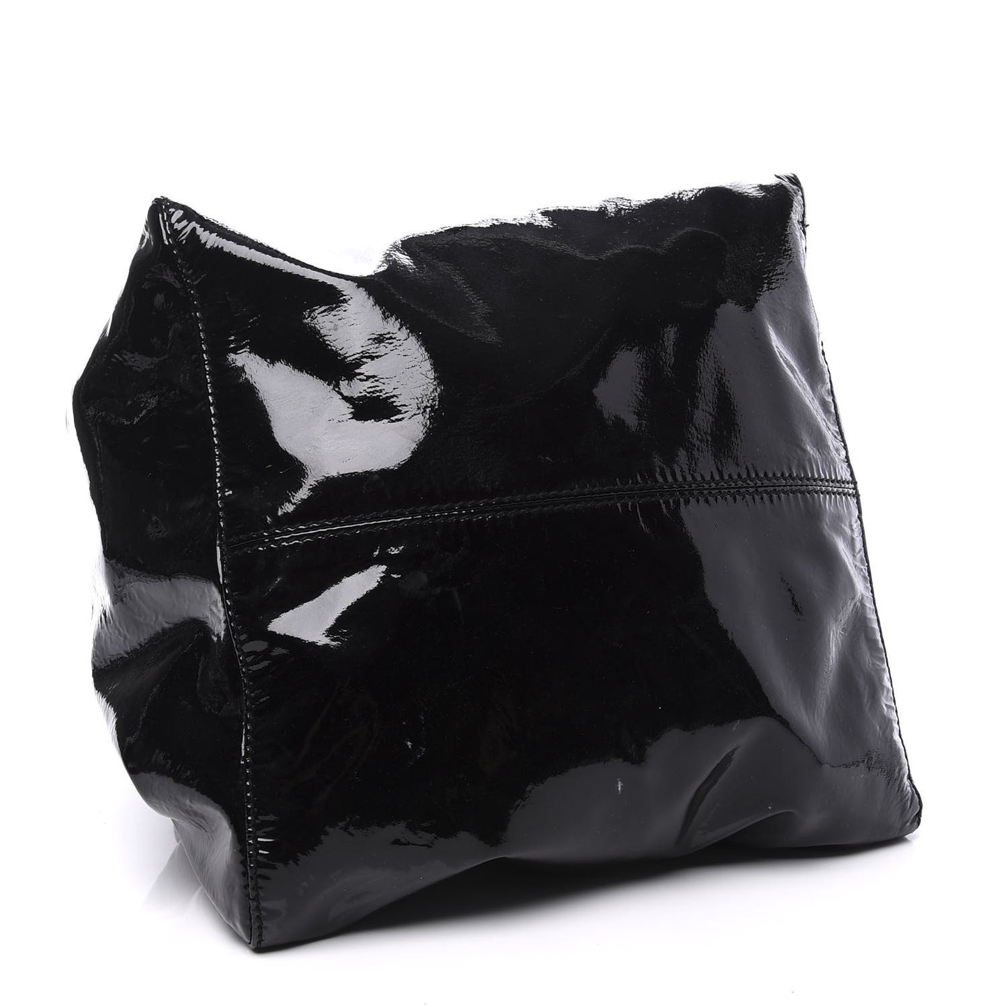Patent Lola Oversized Tote Black