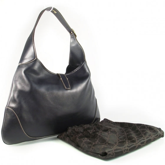 Calfskin Web Medium Jackie O Bouvier Hobo Navy