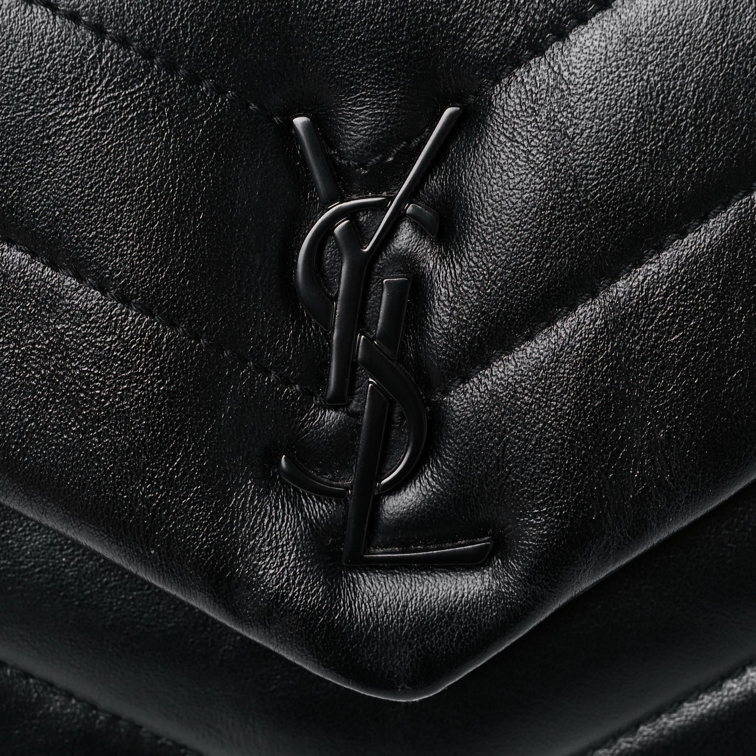 Saint Laurent Calfskin Y Quilted Monogram Toy Loulou Crossbody Bag Black 9 of 11