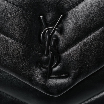 Saint Laurent Calfskin Y Quilted Monogram Toy Loulou Crossbody Bag Black 9 of 11