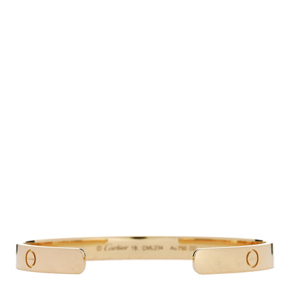 Cartier 18K Yellow Gold LOVE Cuff Bracelet 18 2 of 4