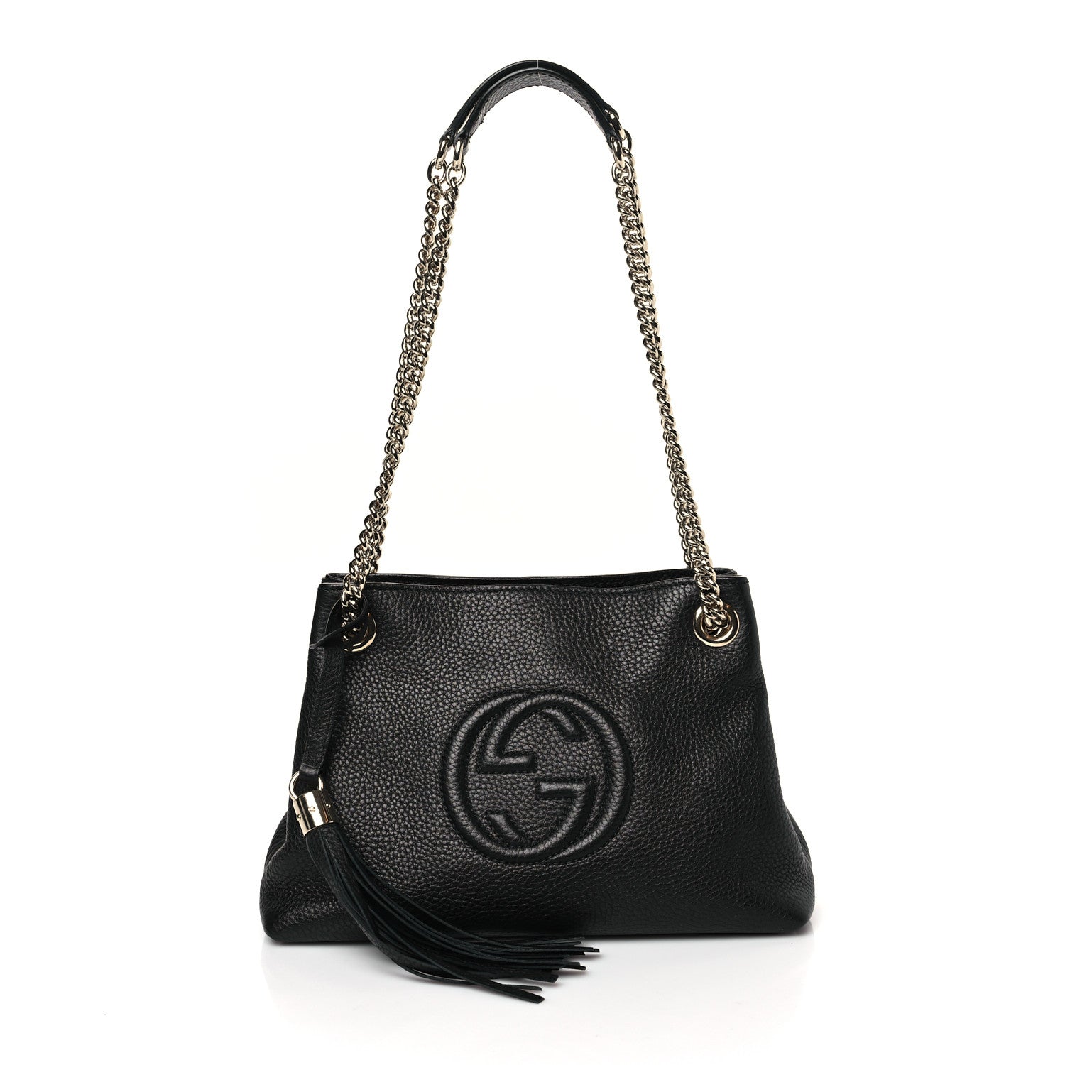 Gucci Pebbled Calfskin Small Soho Chain Shoulder Bag Black 1 of 9