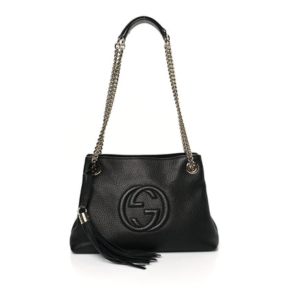 Gucci Pebbled Calfskin Small Soho Chain Shoulder Bag Black 1 of 9