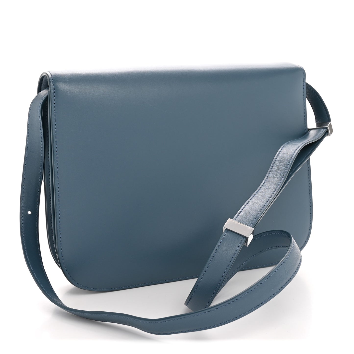 Box Calfskin Medium Classic Box Flap Bag Slate Blue