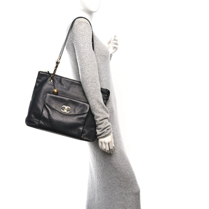 Chanel Caviar Flap Shoulder Bag Black 2 of 9