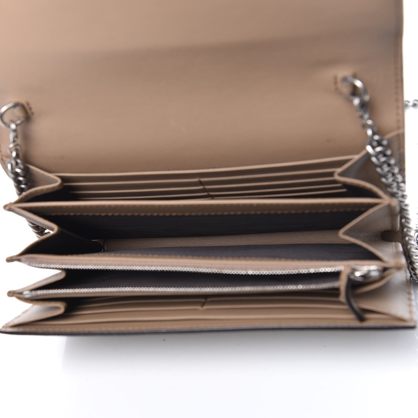 GG Supreme Monogram Mini Dionysus Chain Wallet Beige Taupe