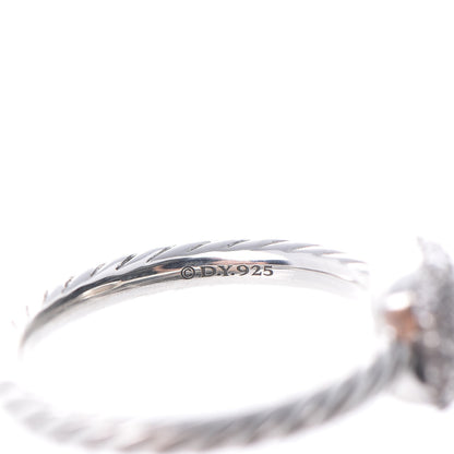 David Yurman Sterling Silver Pave Diamond 8mm Petite Cushion Ring 51.9 6 4 of 5