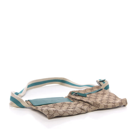 Gucci GG Monogram Web Double Pocket Belt Bag Turquoise 4 of 11