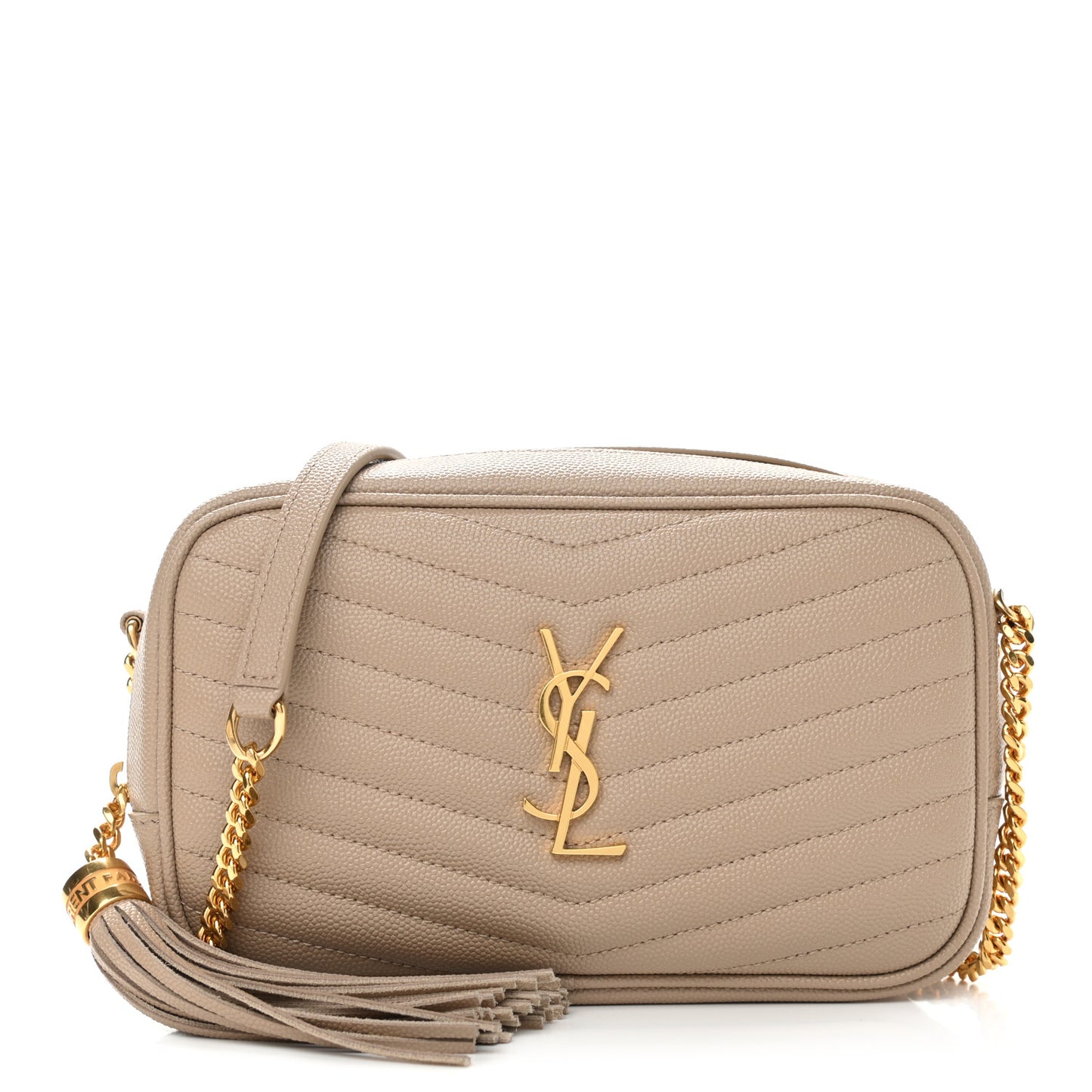Grain De Poudre Matelasse Monogram Mini Lou Camera Bag Dark Beige