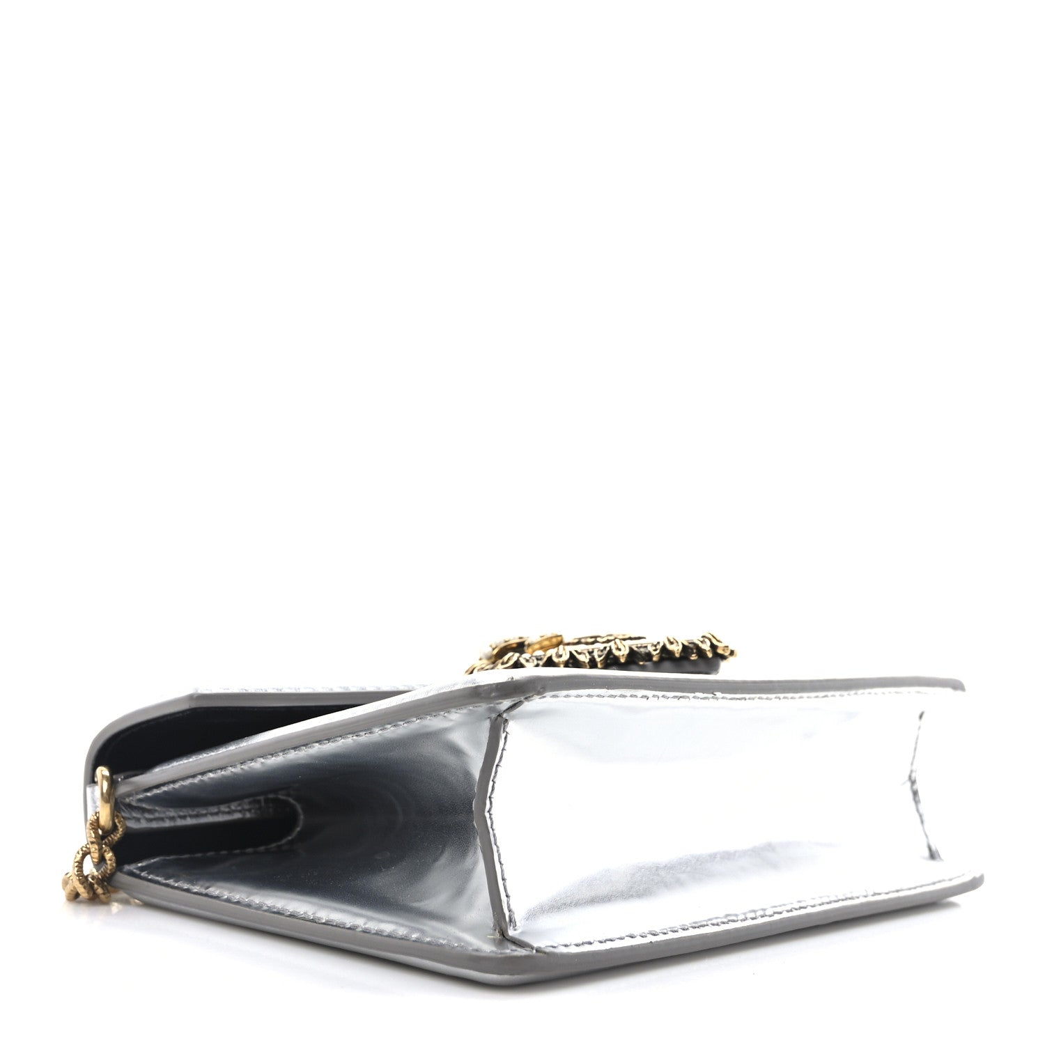 Dolce & Gabbana Metallic Nappa Small Devotion Top Handle Bag Silver 4 of 10