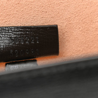 Gucci Calfskin Small Padlock Bamboo Shoulder Bag Black 7 of 9