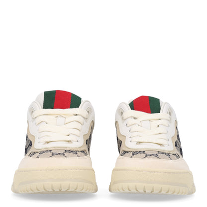 Gucci Calfskin Suede GG Monogram Re-Web Womens Sneakers 36.5 White Beige Blue 3 of 11