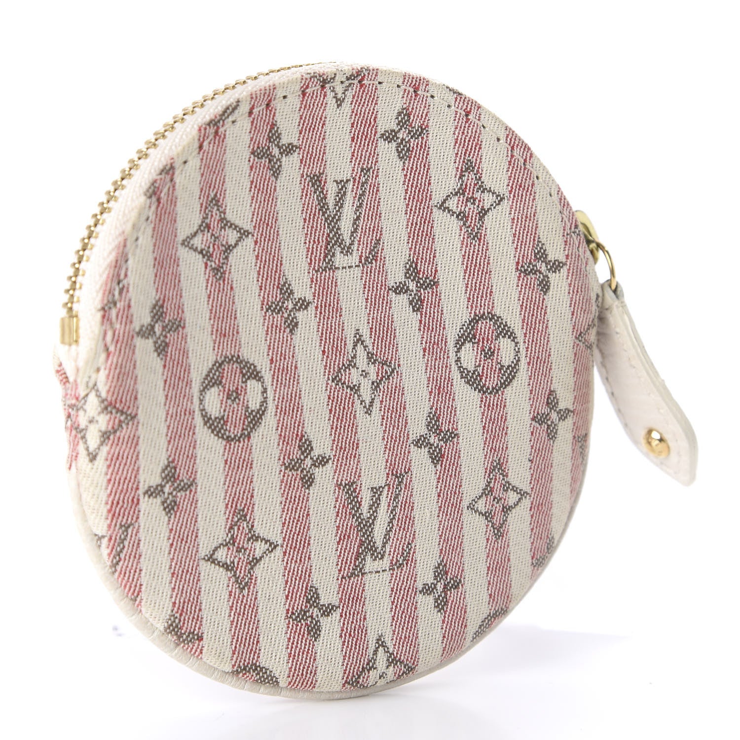 Louis Vuitton Mini Lin Croisette Round Coin Purse Rouge 3 of 7