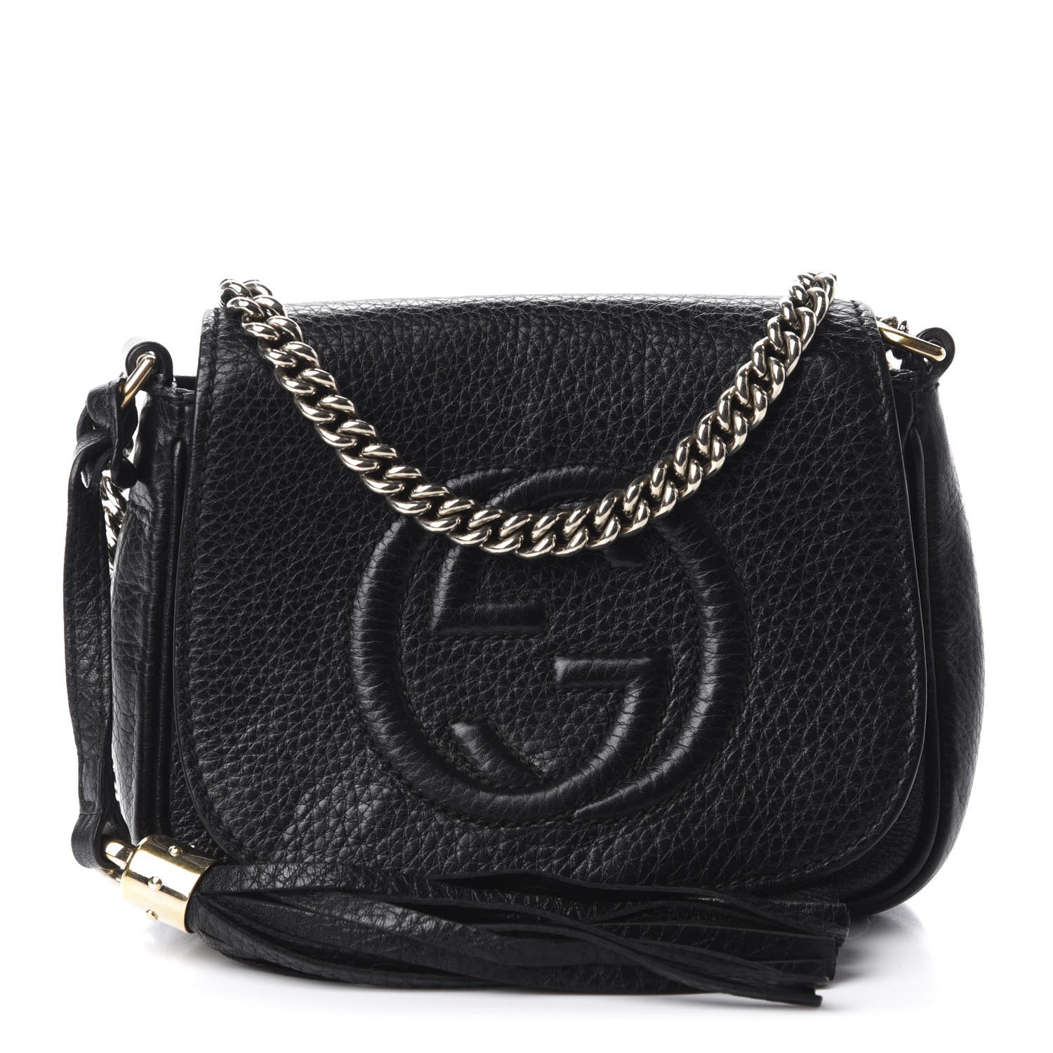 Gucci Pebbled Calfskin Small Soho Flap Crossbody Black 1 of 10