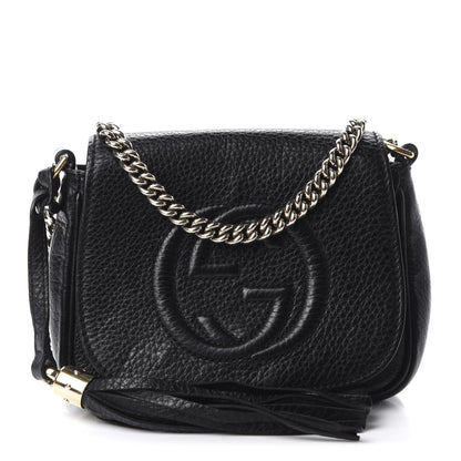 Gucci Pebbled Calfskin Small Soho Flap Crossbody Black 1 of 10