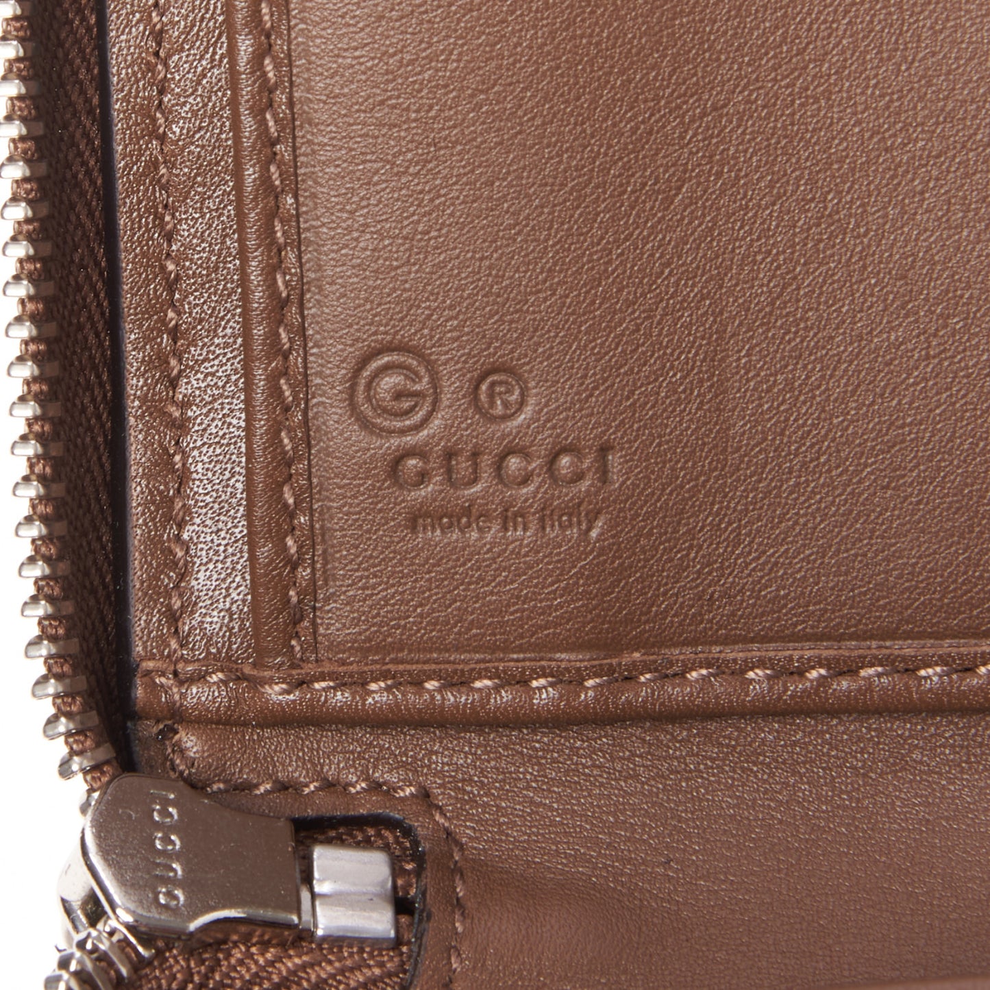 Microguccissima Large Zip Around Organizer Wallet Acero