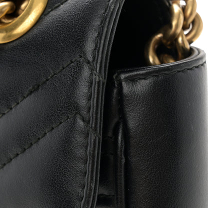 Gucci Calfskin Matelasse Small GG Marmont Shoulder Bag Black 11 of 16