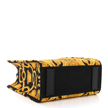 Versace Canvas Baroque Print Medusa Small Tote Black 4 of 9
