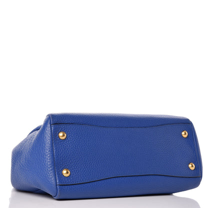 Prada Vitello Daino Shopping Tote Azzurro 4 of 9