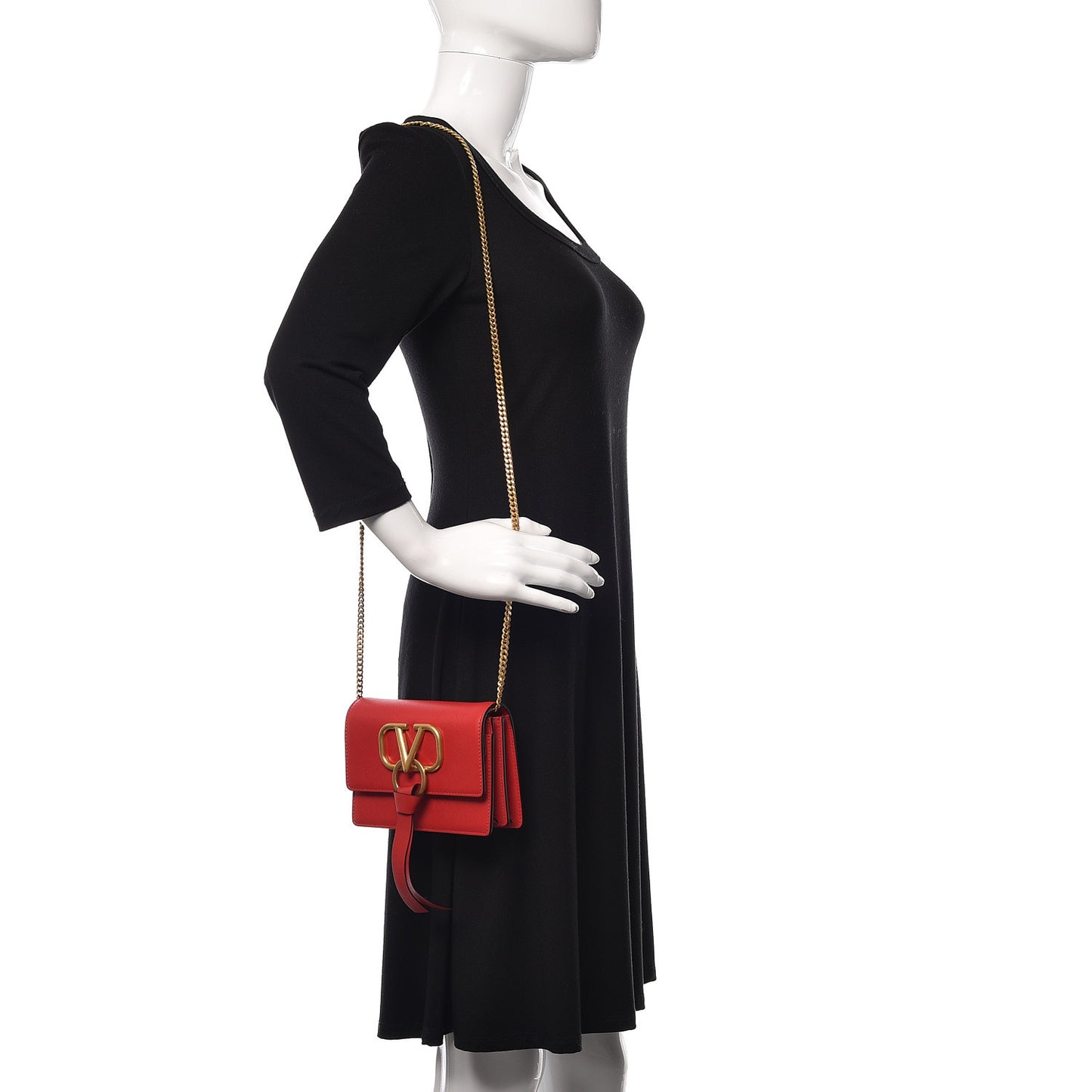 Smooth Calfskin Mini Vring Crossbody Bag Rouge Pur