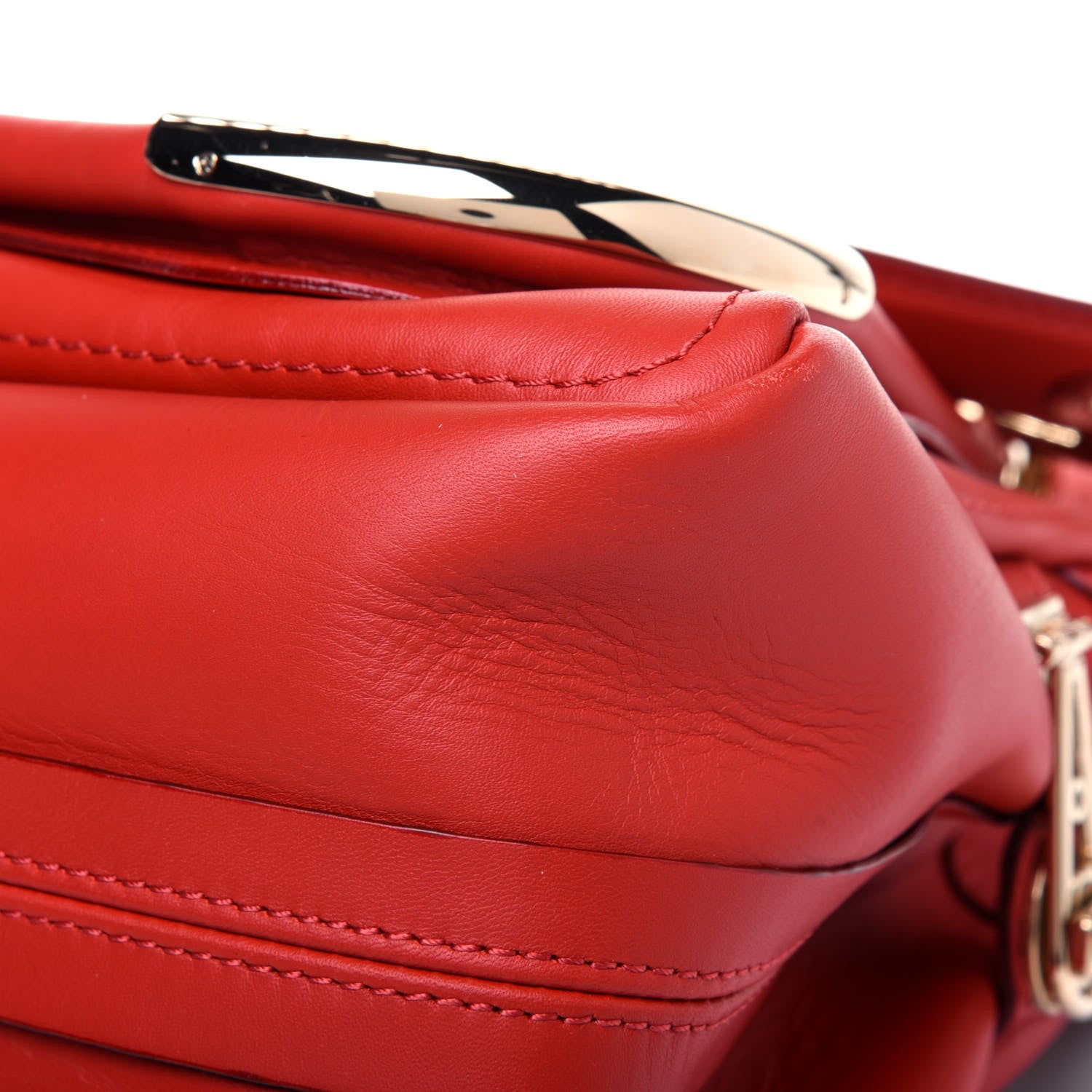 Chloe Calfskin Medium Paraty Metal Bar Trim Red 14 of 29