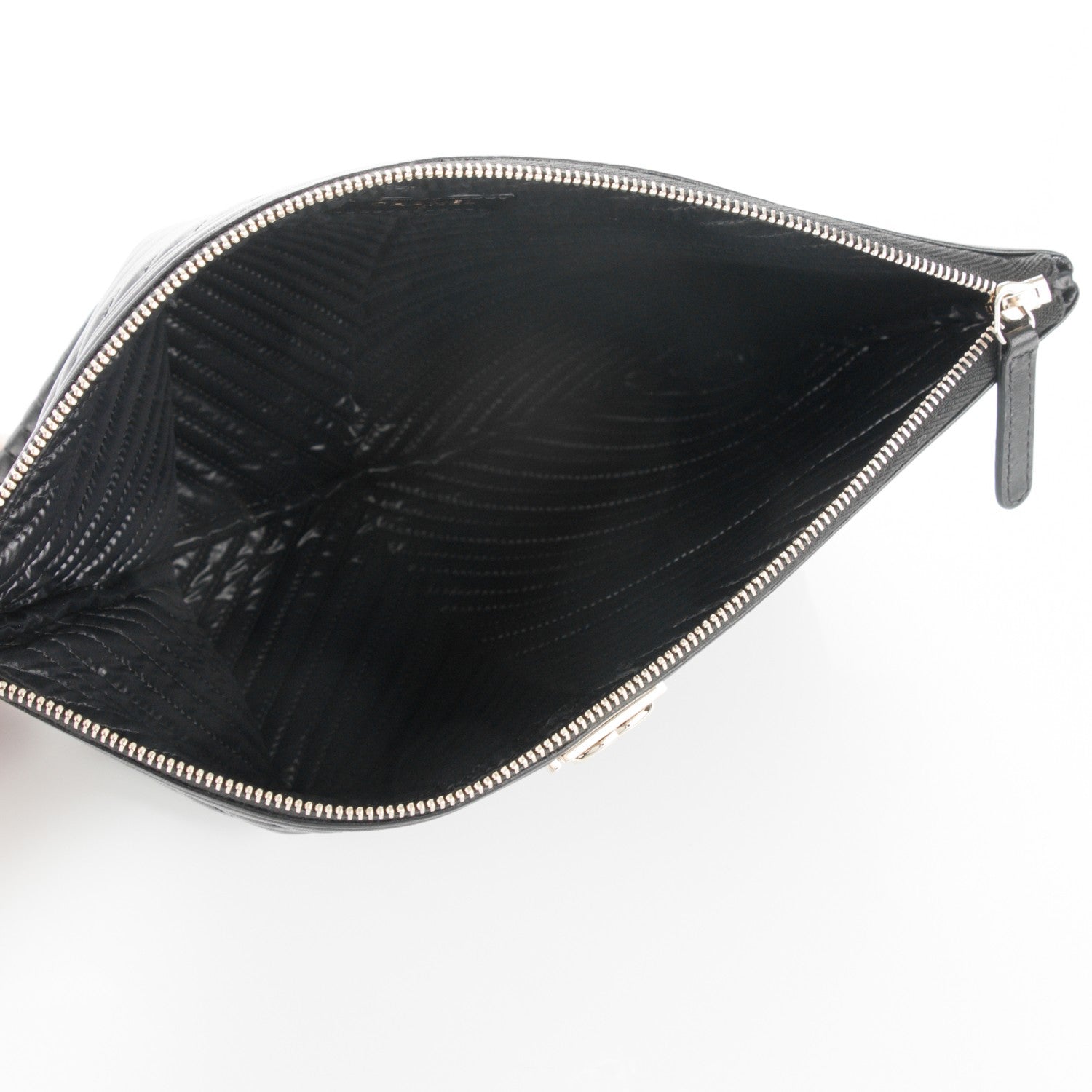Chanel Calfskin Chevron Medium Boy Cosmetic Case Black 5 of 7