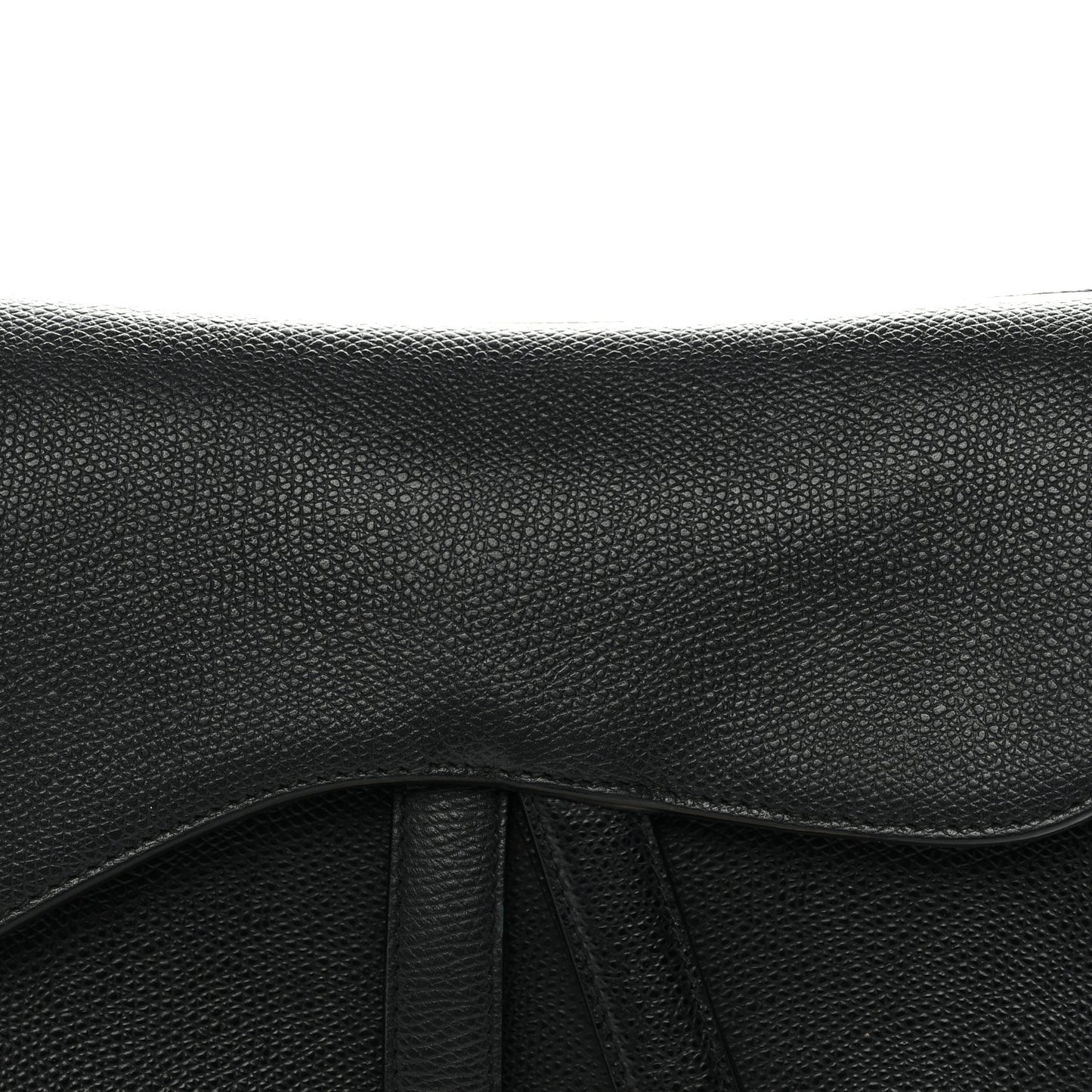 Grained Calfskin Saddle Bag Black