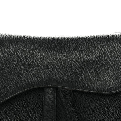 Christian Dior Grained Calfskin Saddle Bag Black 8 of 11