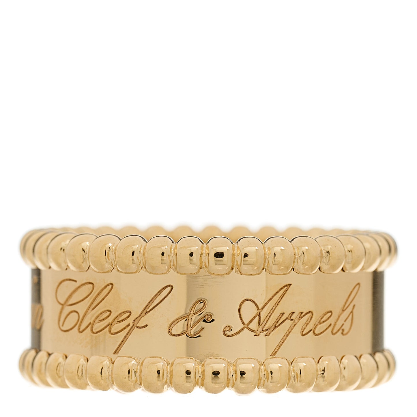 18K Yellow Gold Perlee Signature Ring 48 4.5