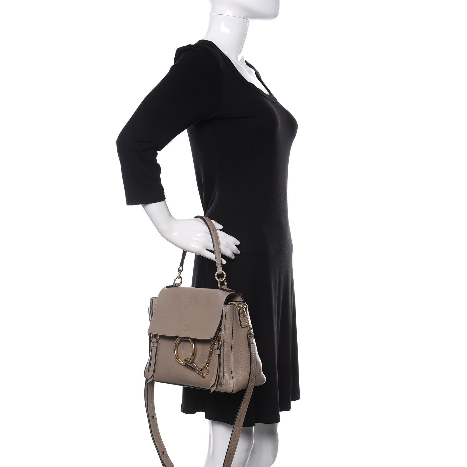Chloe Calfskin Small Faye Day Shoulder Bag Motty Grey 3 of 10