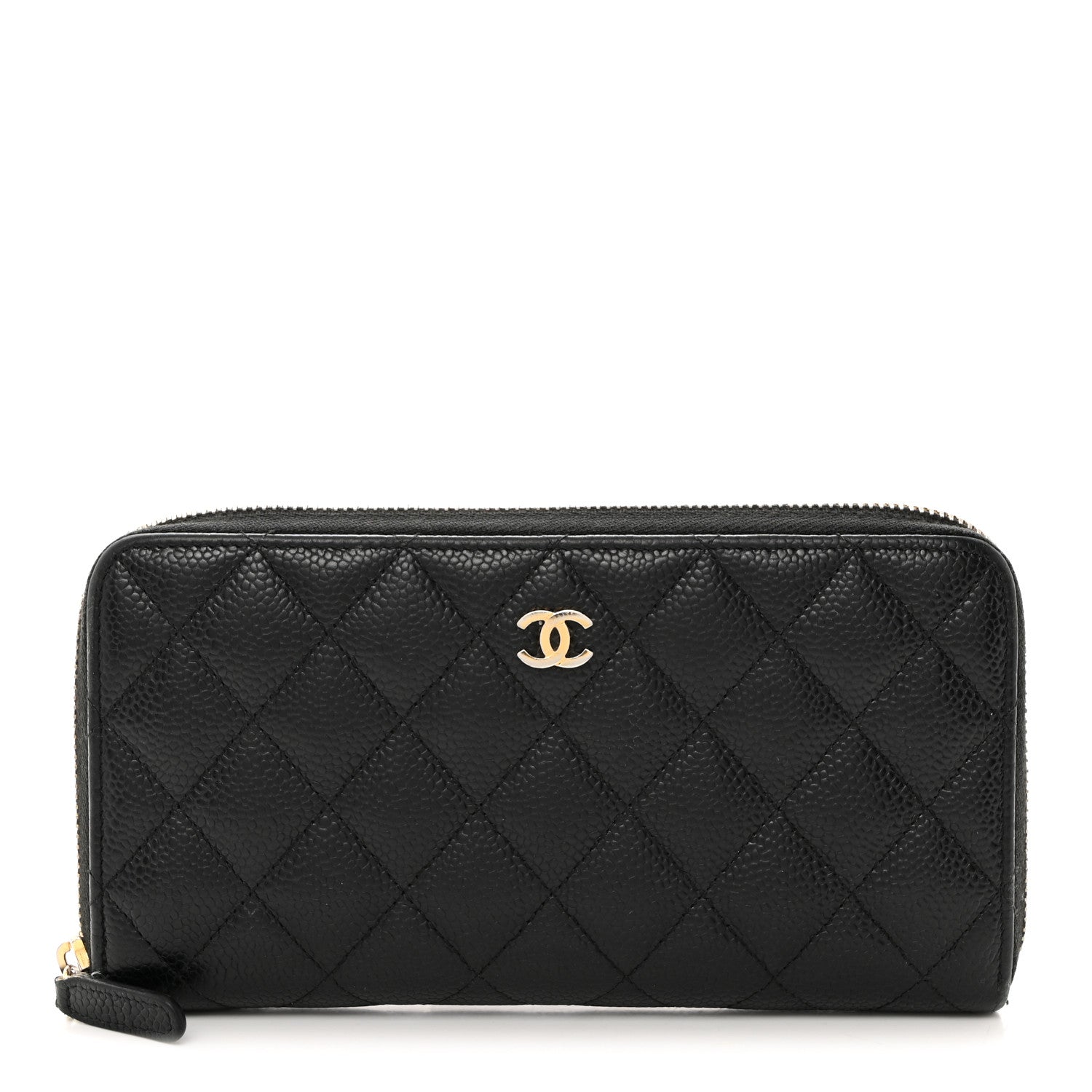 Chanel Caviar Quilted Large Gusset Zip Around Wallet Black 1 of 13