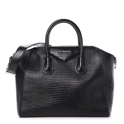 Givenchy Calfskin Lizard Embossed Medium Antigona Black 1 of 13