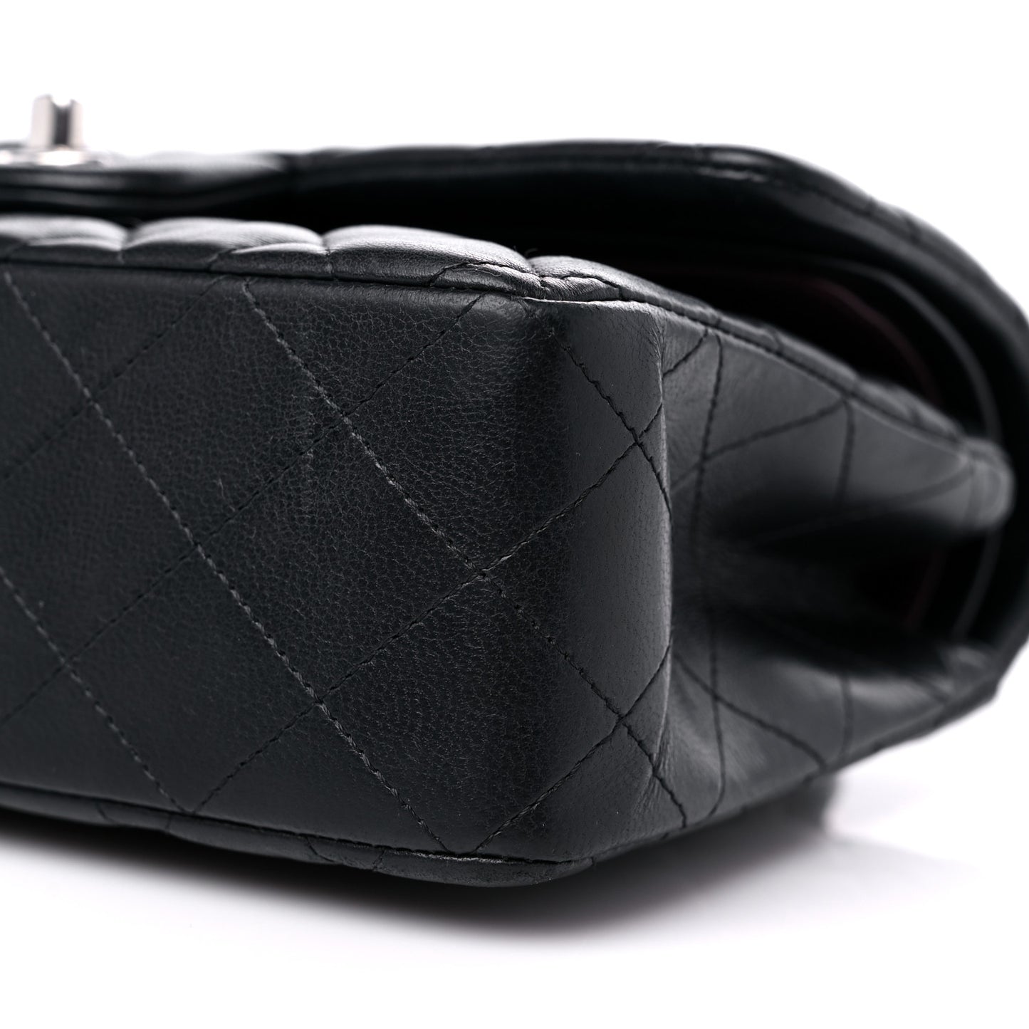 Lambskin Quilted Small Double Flap Black