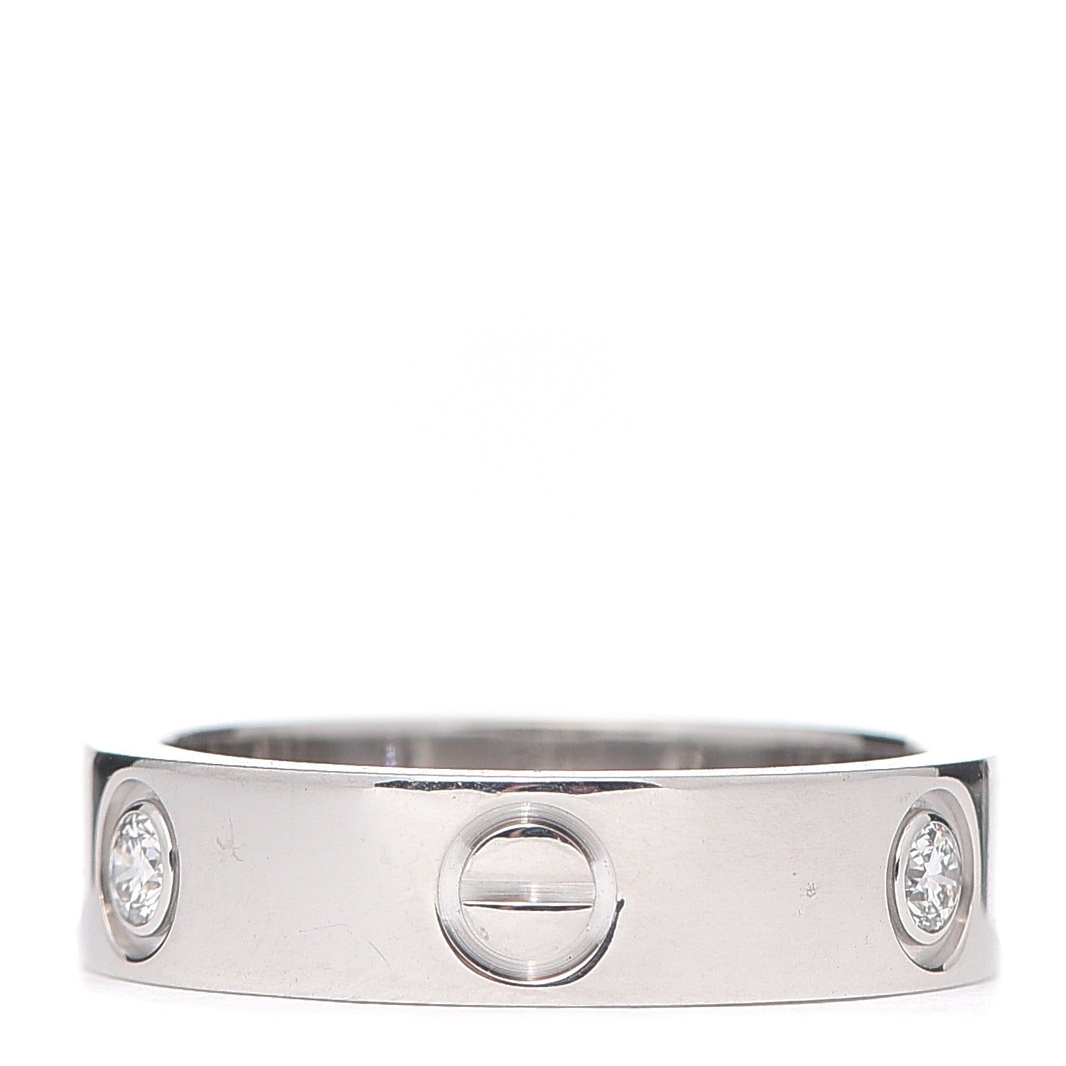 Cartier 18K White Gold 3 Diamond 5.5mm LOVE Ring 57 8 3 of 5